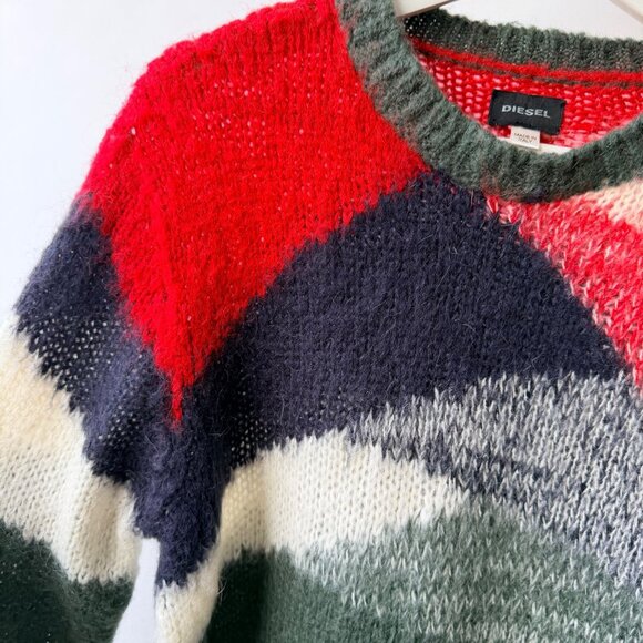 Diesel Made in Italy Mohair Wool Knit Sweater Multicolor Size M D48 - Picture 4 of 9